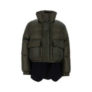 Sacai Women Olive Green Nylon Down Jacket